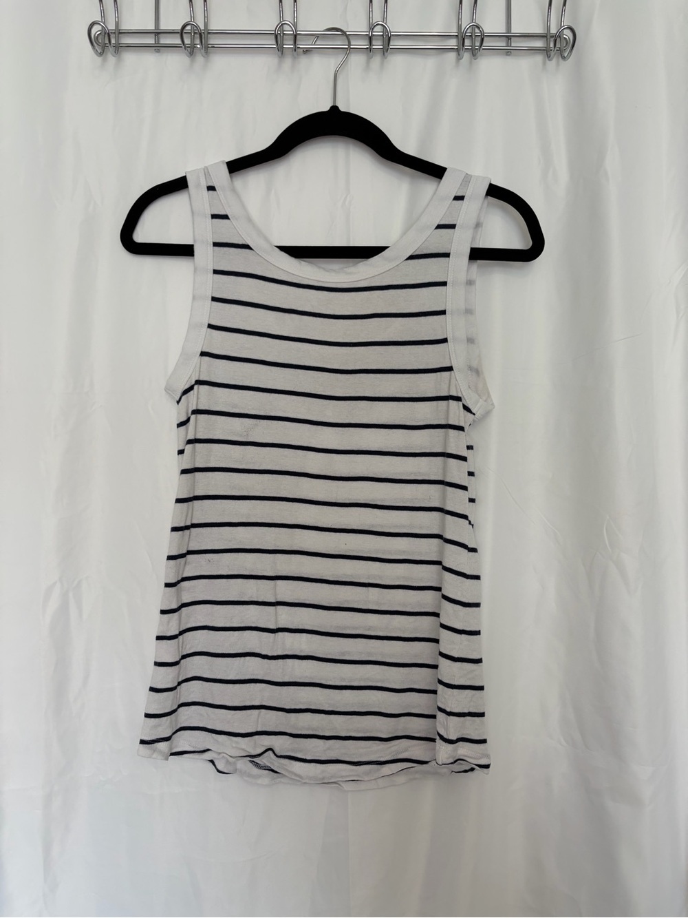 Caslon White & Navy Striped Scoop Neck Tank​ - Picture 2 of 4